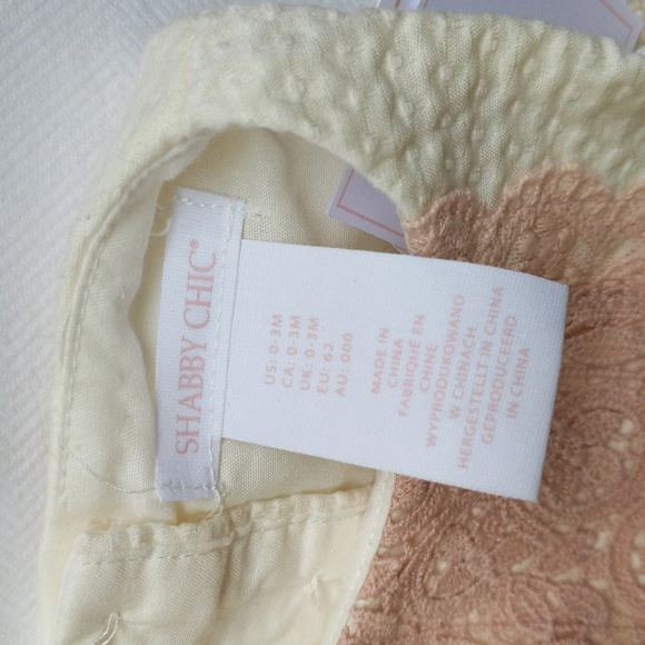 NEW shabby chic heirloom matching set romper, bonnet & booties 0-3 months baby - Picture 9 of 10